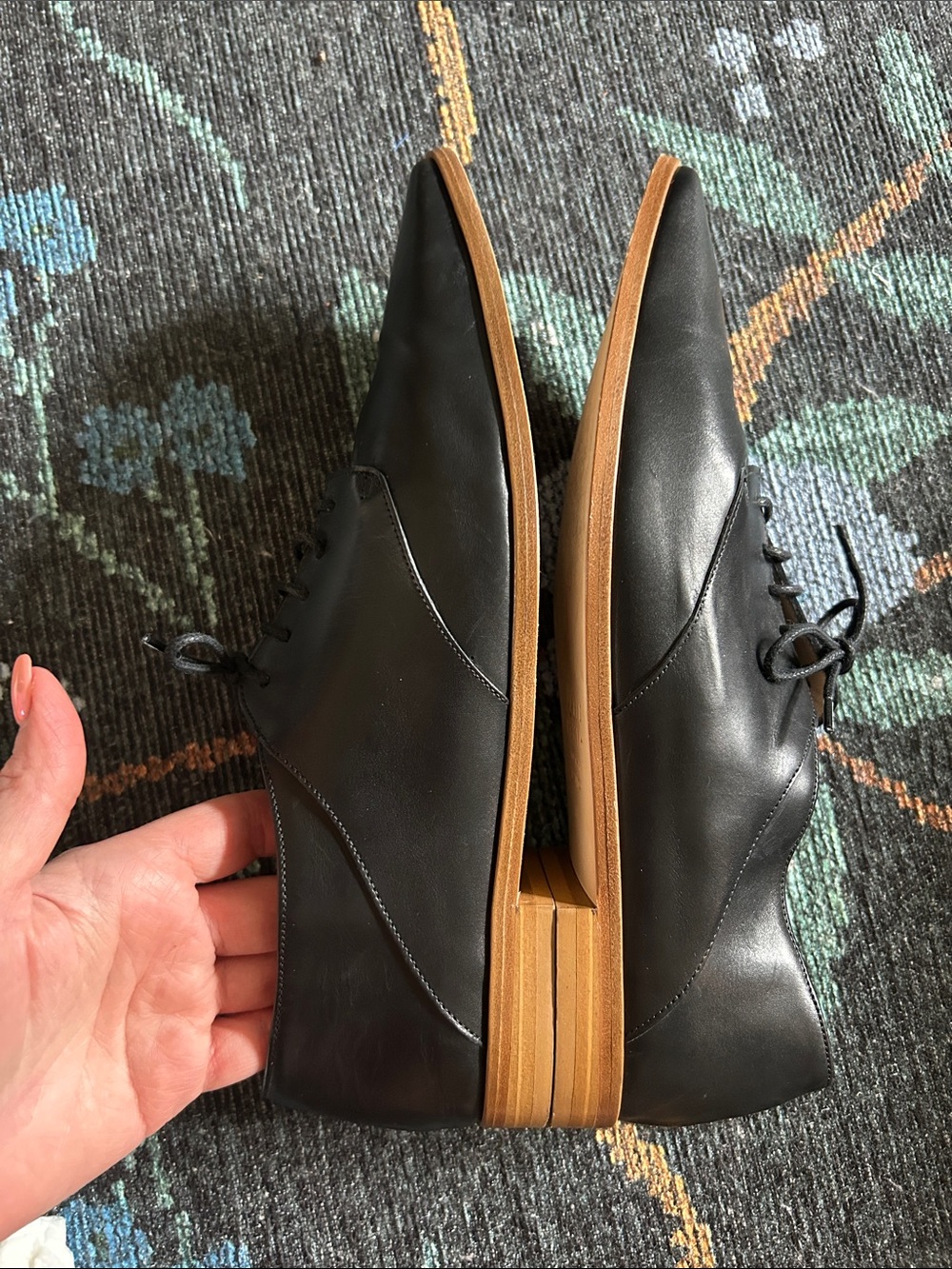 Jamie Haller Black Oxfords EU 39 Fits Women size 9 Worn once! Rare!!🖤 - Picture 8 of 13